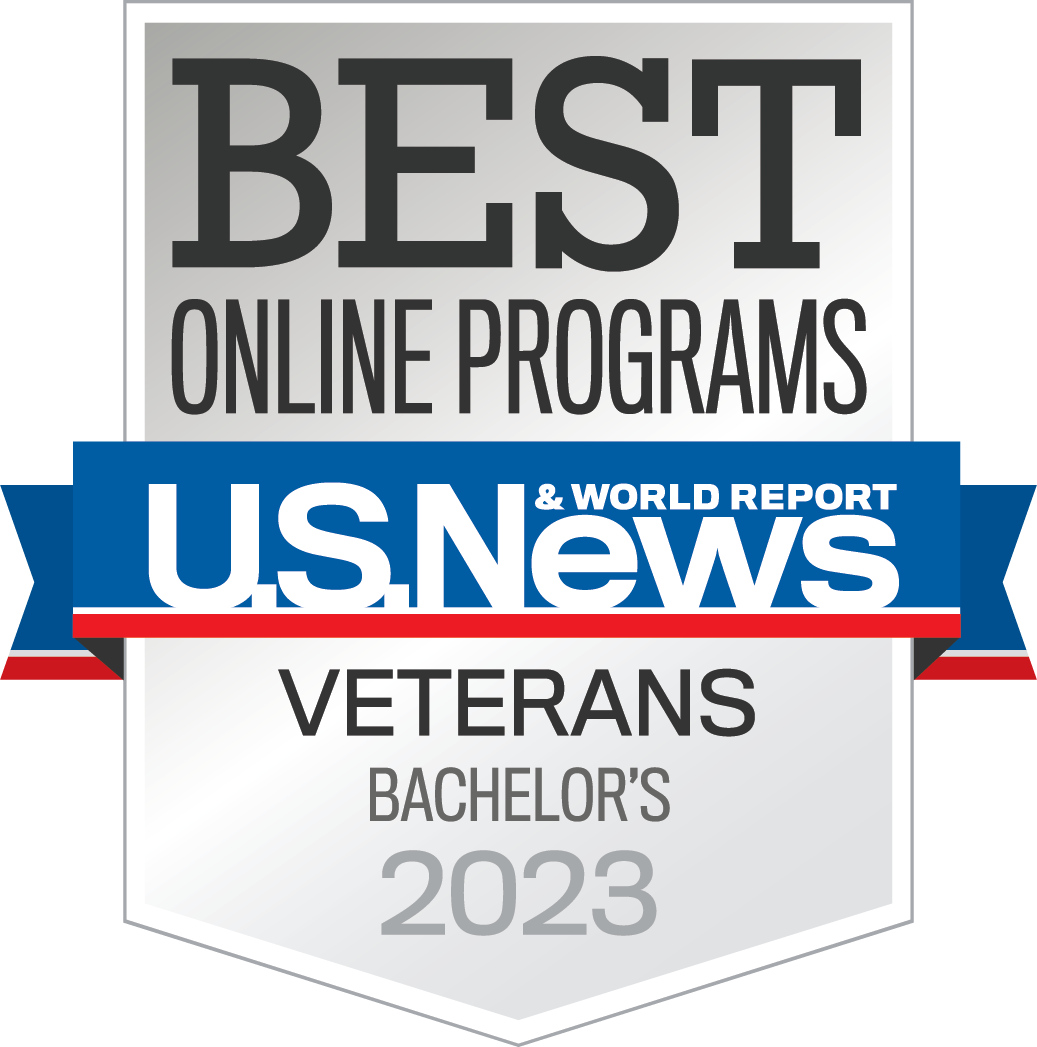 Best Online Bachelor's Programs for Veterans 2023 U.S. News and World Report Badge